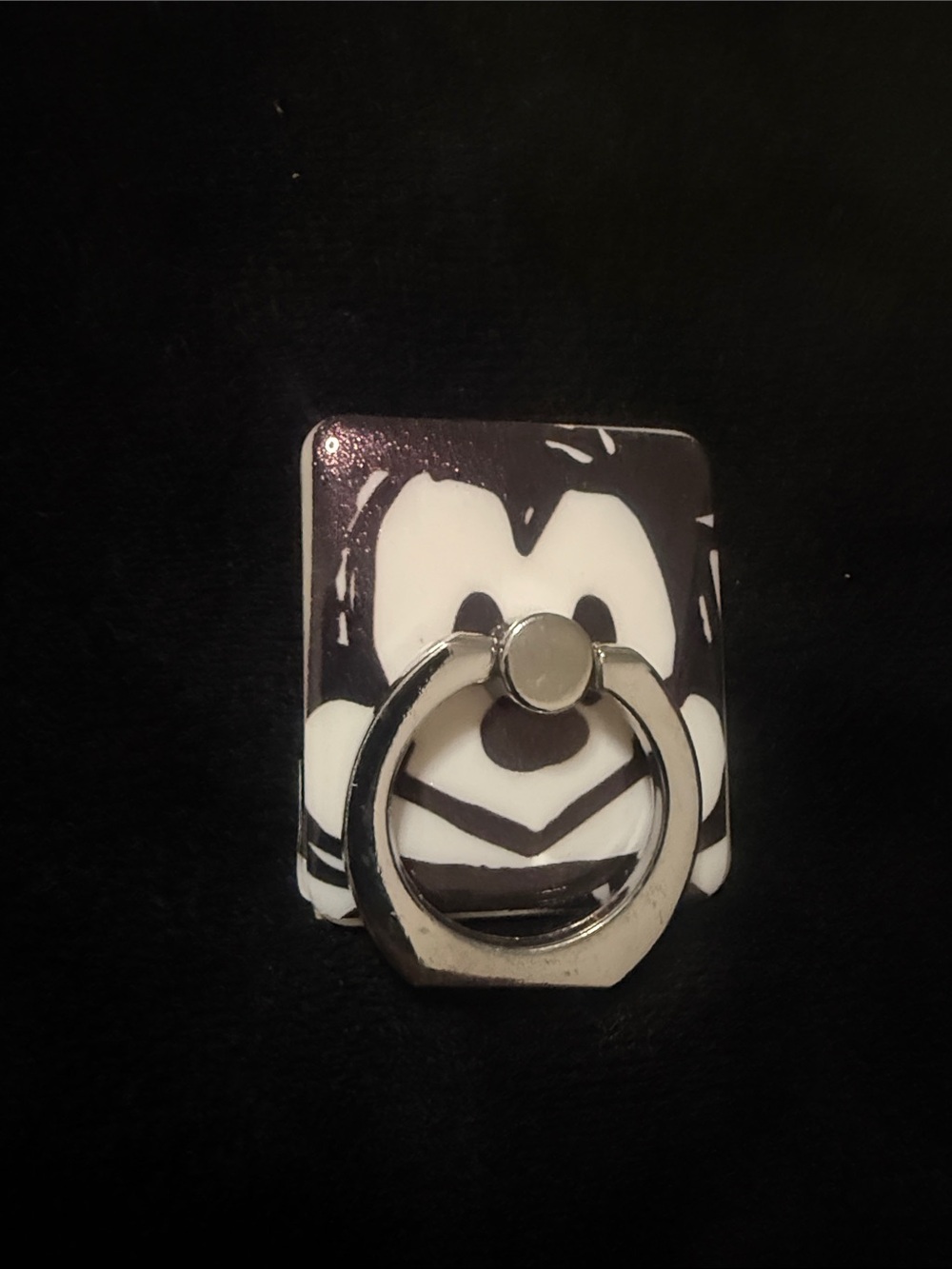 Black & White Character Phone Ring Holder - Universal Grip